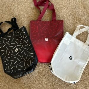 Lululemon bags set of 3 black red white